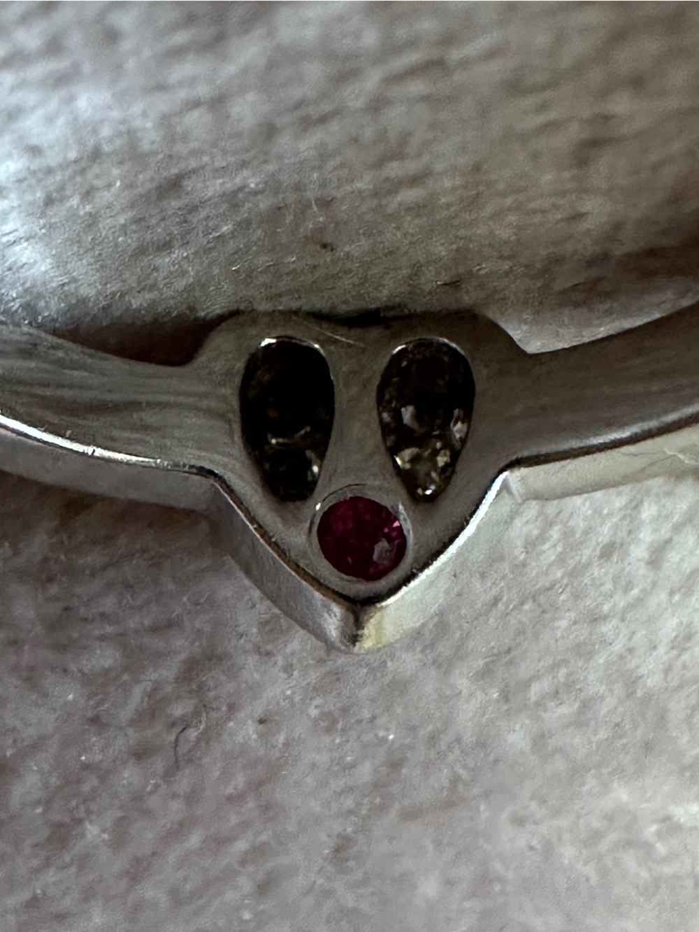 ROBERTO COIN TINY TREASURES PUFFED HEART RING WITH DIAMONDS in 18K White Gold - Picture 8 of 15